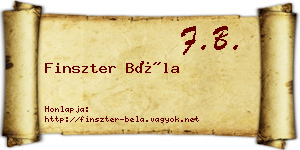 Finszter Béla névjegykártya