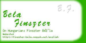 bela finszter business card